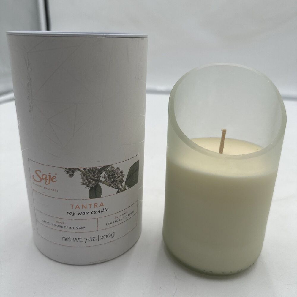 Saje Natural Wellness Tantra Soy Wax Candle NEW 7oz 200g 45 Hours Spark Intimacy